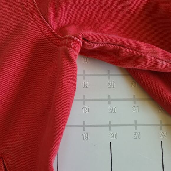 Vintage LRL Ralph Lauren Denim Jacket Womens M Petite Faded Red Trucker Jean - Picture 7 of 8